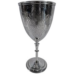 Antique English Sterling Silver Modern Gothic Goblet