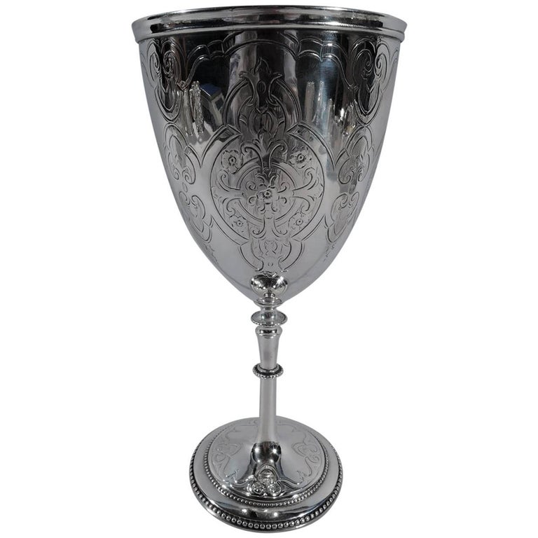 Antique English Sterling Silver Modern Gothic Goblet For Sale at 1stDibs