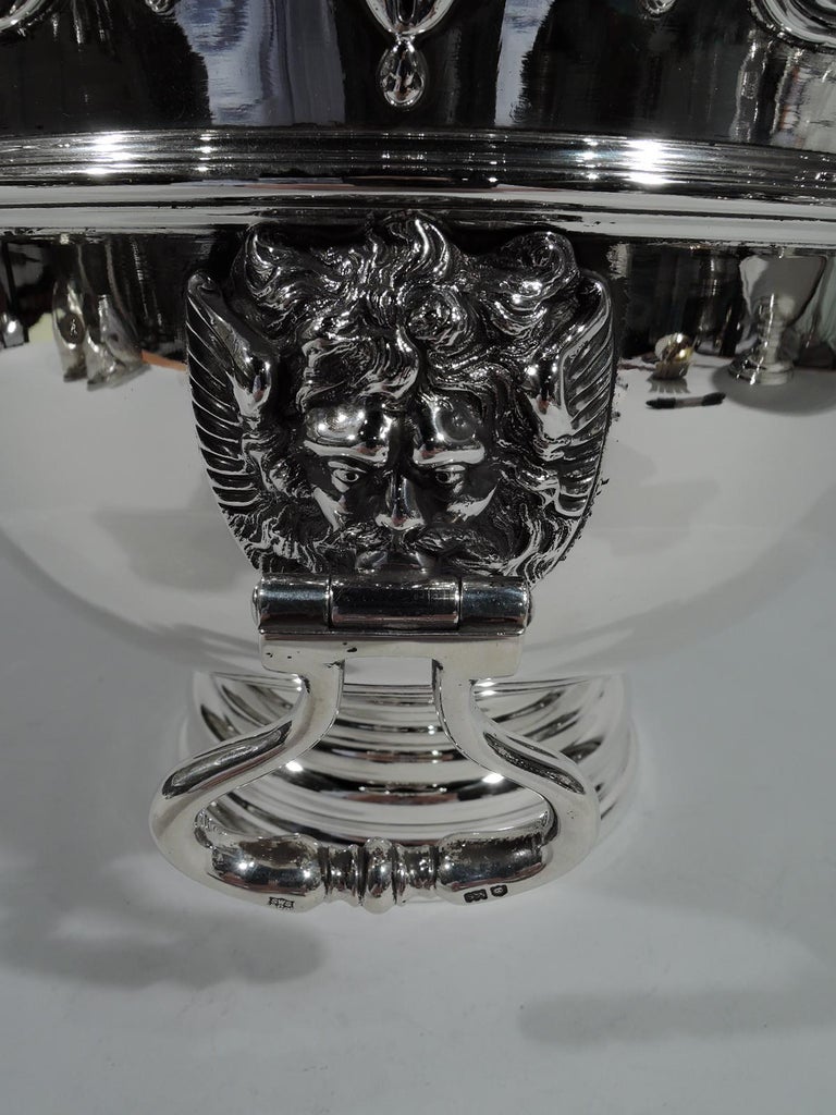 Antique English Sterling Silver Monteith Bowl  In Excellent Condition In New York, NY