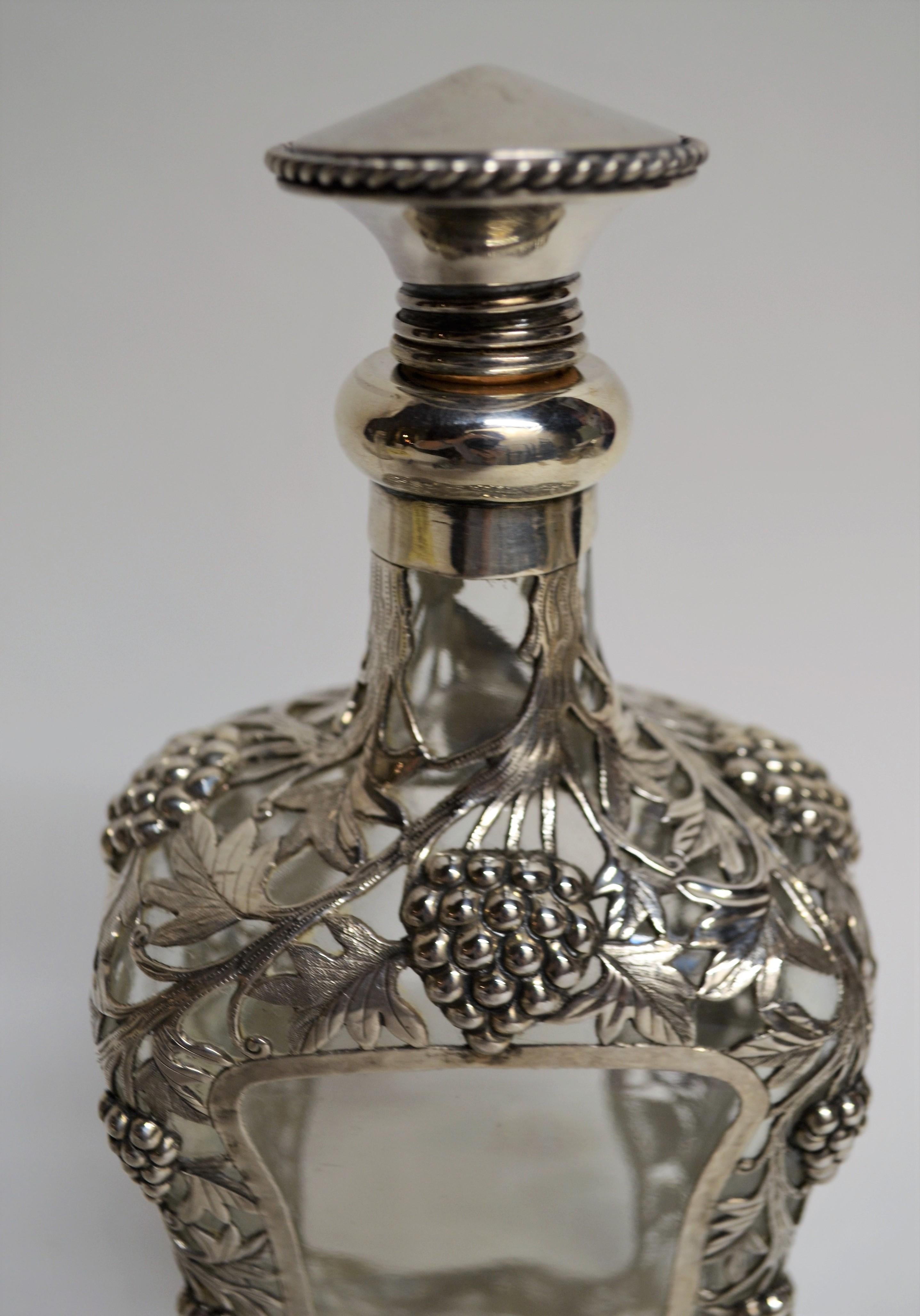 19th Century Antique English Sterling Silver Mounted Tantalus For Sale