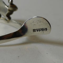 Antique English Sterling Silver Napkin Ring, Rabbit, 1912