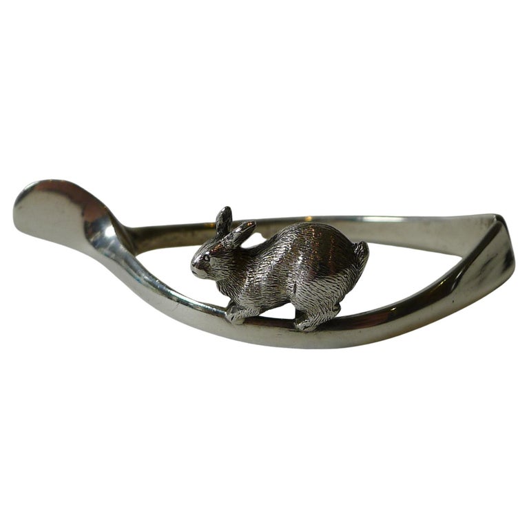 Antique English Sterling Silver Napkin Ring, Rabbit, 1912 For Sale at 1stDibs