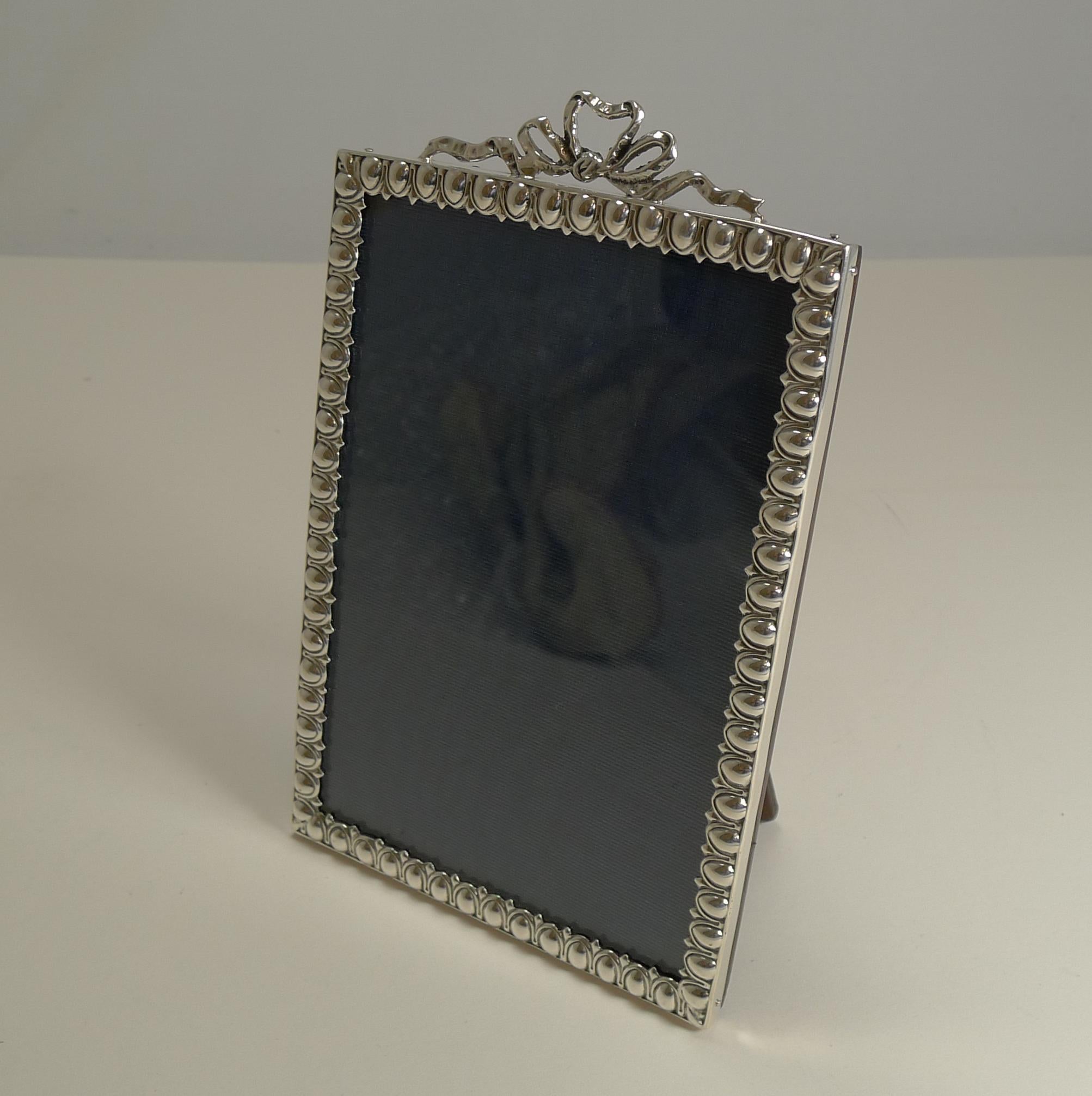 Late Victorian Antique English Sterling Silver Photograph Frame, 1899