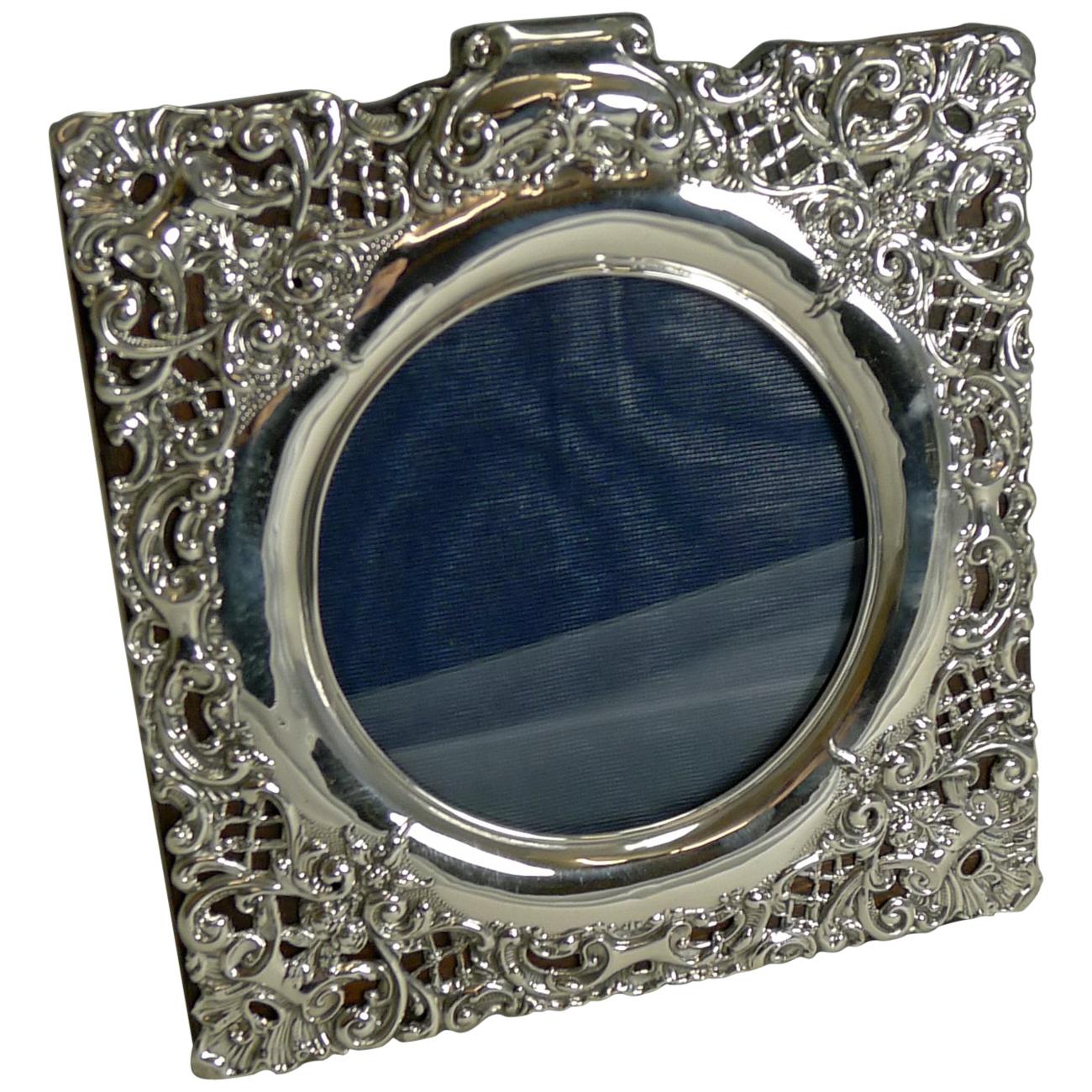 Antique English Sterling Silver Photograph Frame by Henry Matthews, 1899