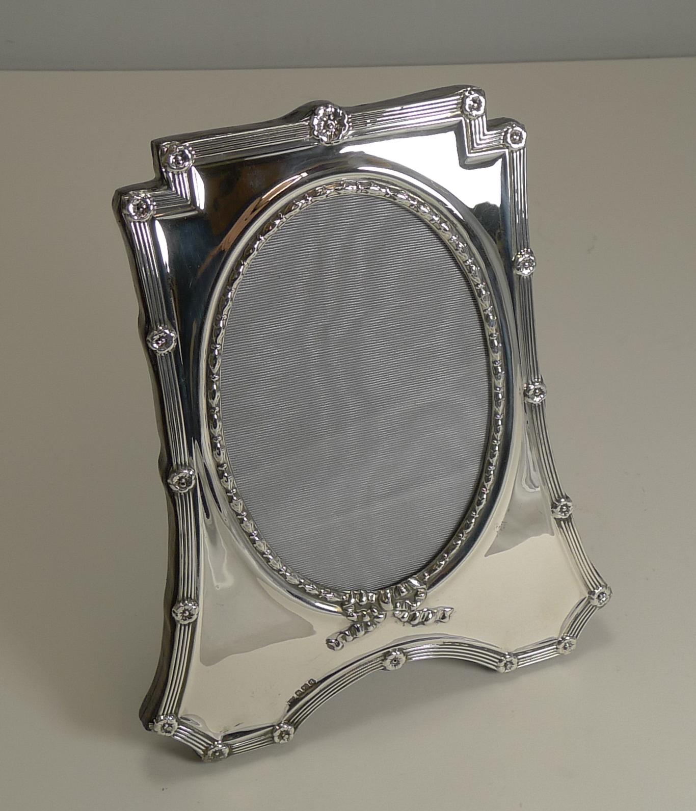 Edwardian Antique English Sterling Silver Photograph Frame by Mappin and Webb, 1908