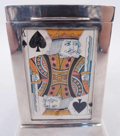 Scatola da gioco d'epoca inglese in argento sterling a forma di colonna, 1923