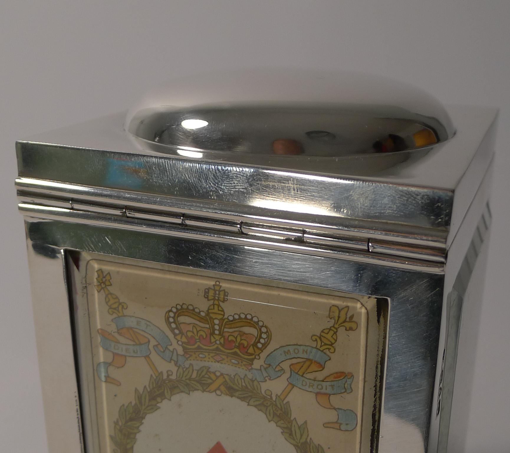 Caja de naipes inglesa antigua de plata de ley, Chester, 1901 en venta 6