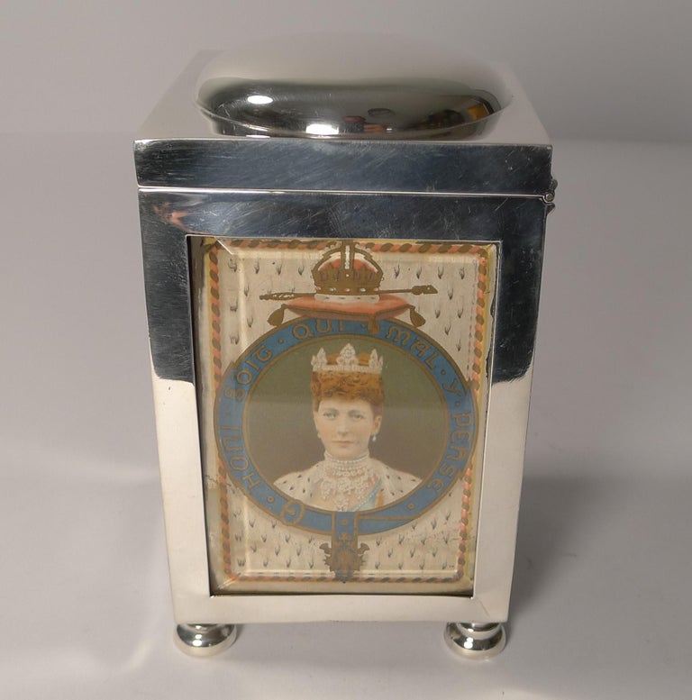 Edwardian Antique English Sterling Silver Playing Card Box, Chester, 1901 For Sale