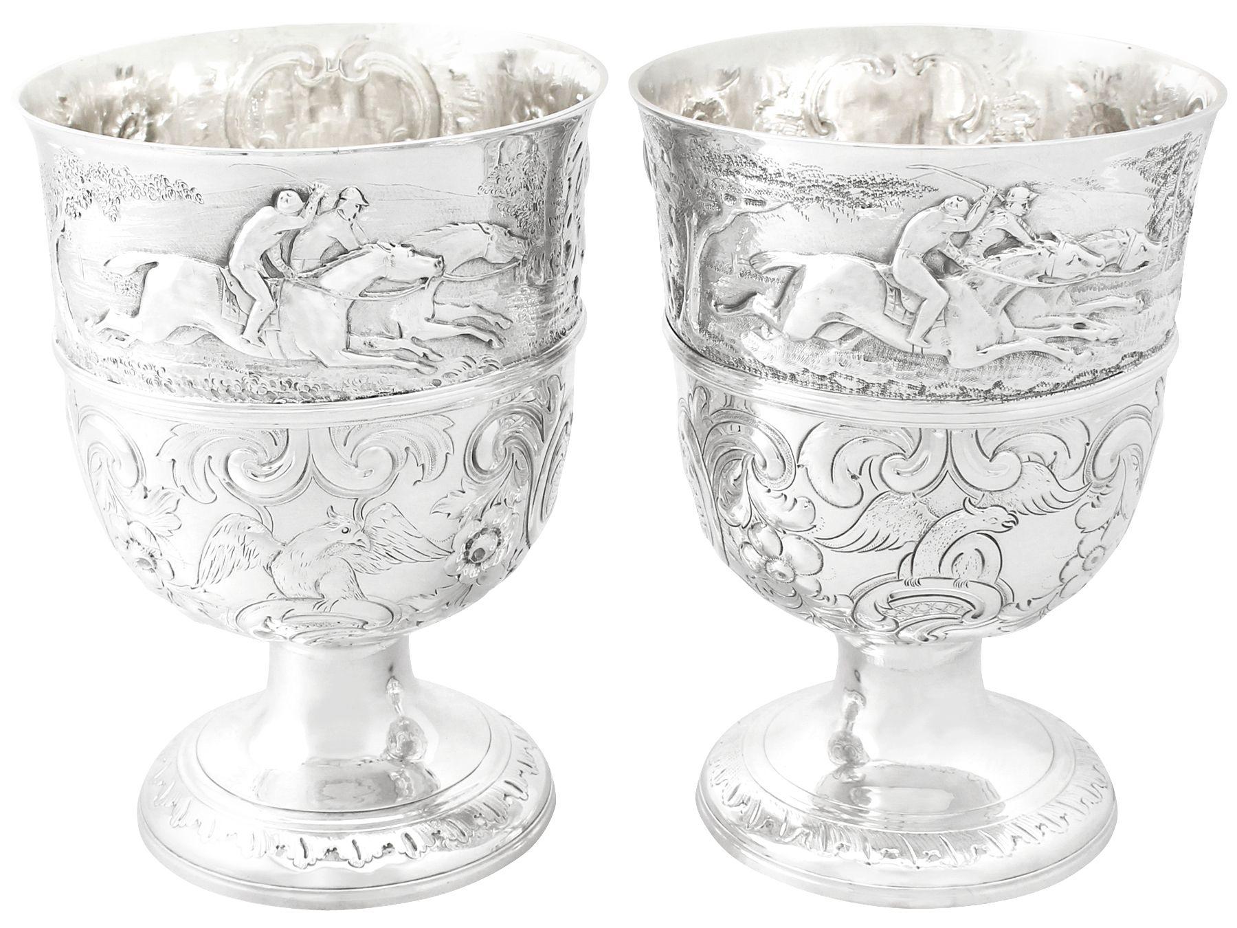 Antique English Sterling Silver Presentation Cups In Excellent Condition In Jesmond, Newcastle Upon Tyne