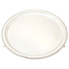 Antike George VI Englisch Sterling Silber Präsentation Salver