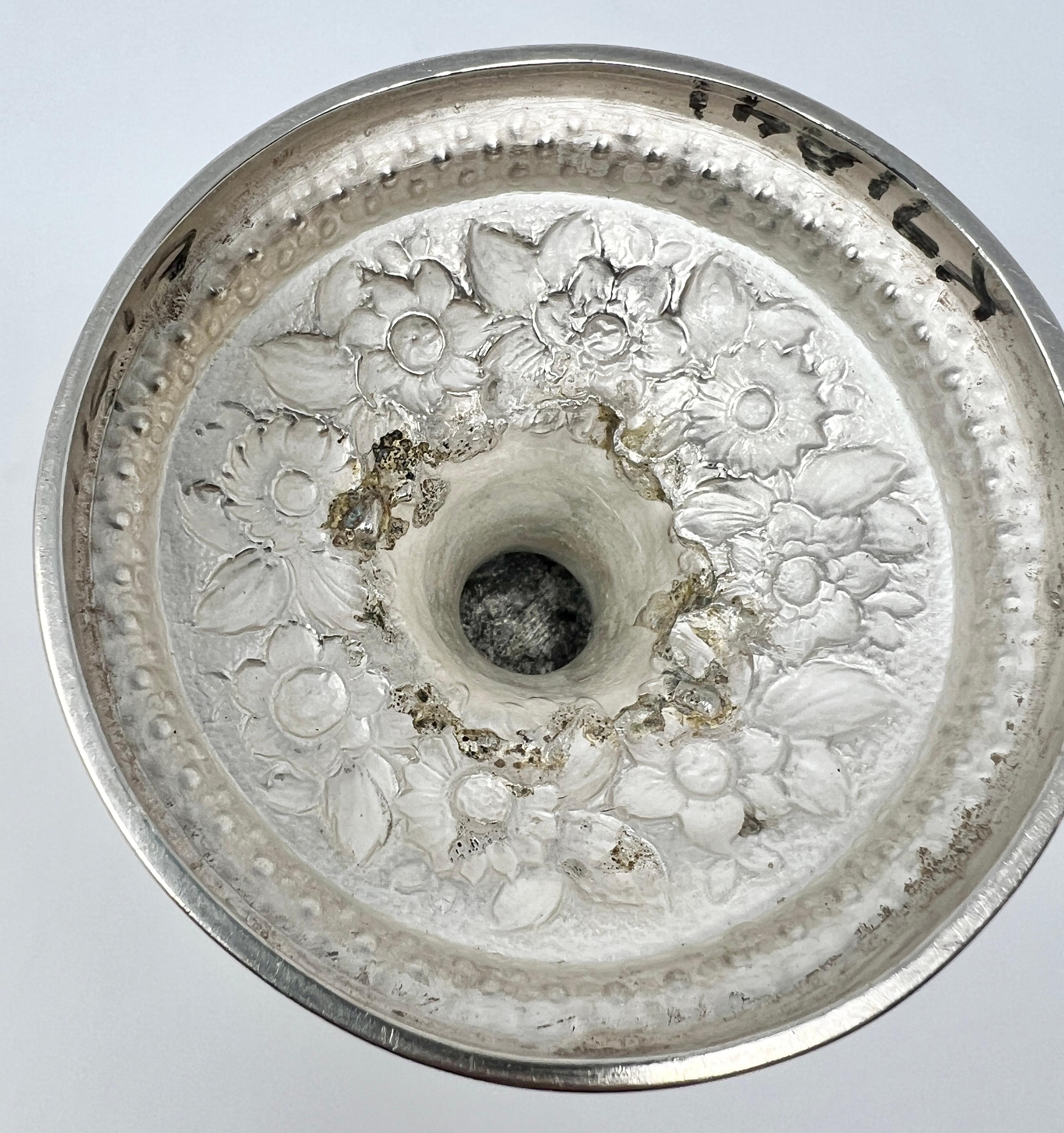 Antique English Sterling Silver Repoussé Goblet For Sale 1
