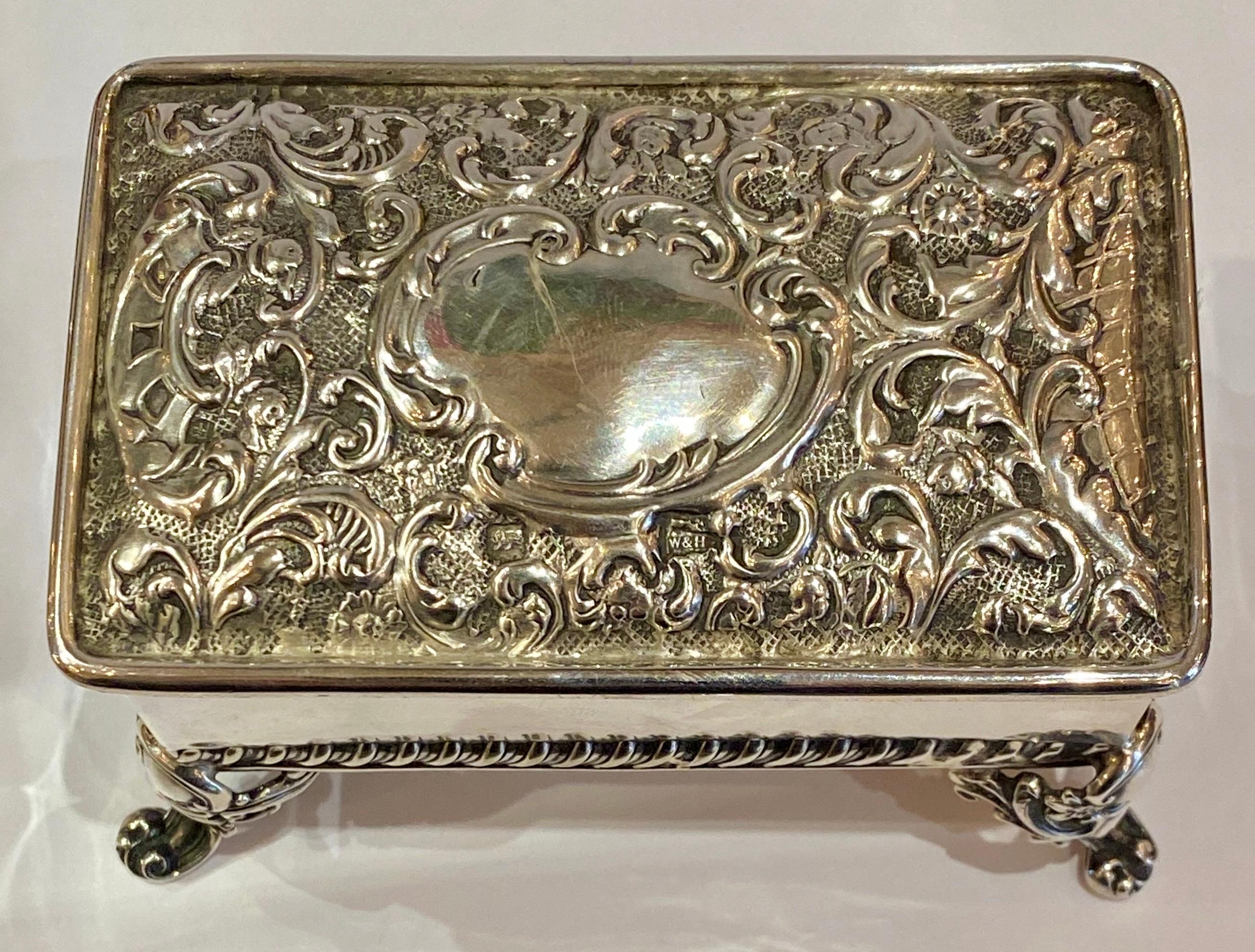 antique silver ring box