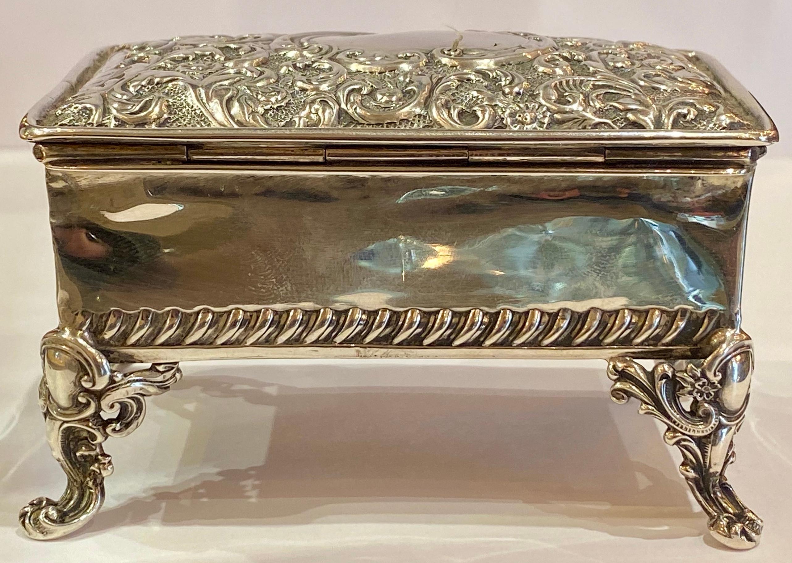 antique sterling silver jewlery box