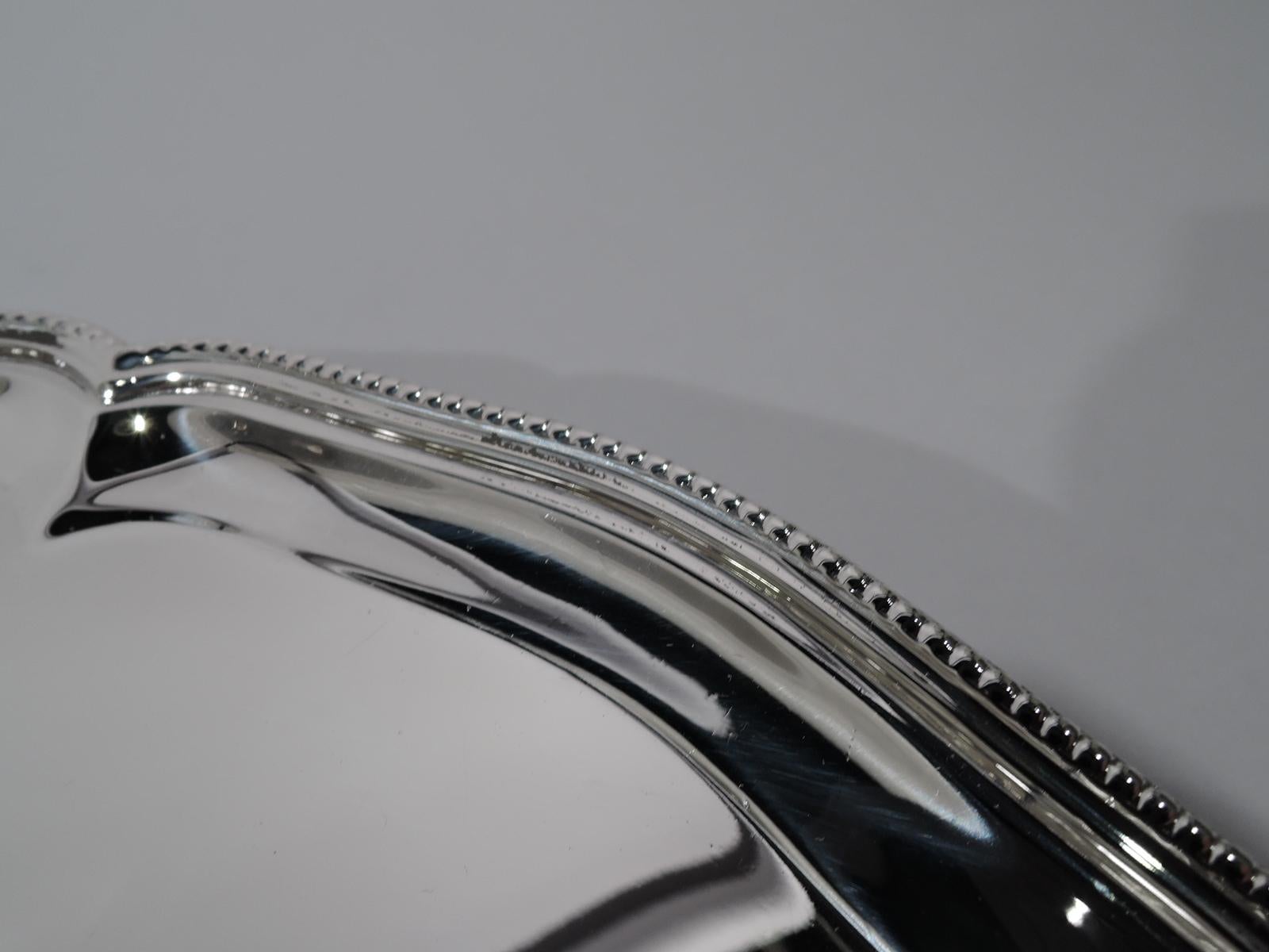 Neoclassical Revival Antique English Sterling Silver Salver Tray by Crichton