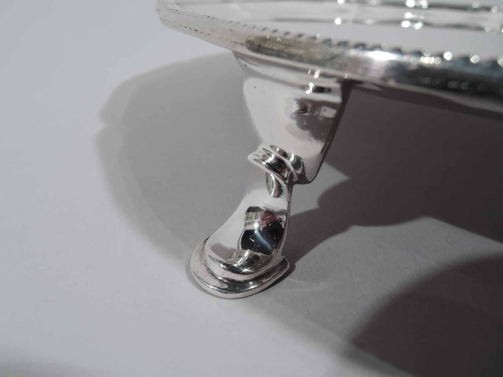 Early 20th Century Antique English Sterling Silver Salver Tray by Crichton