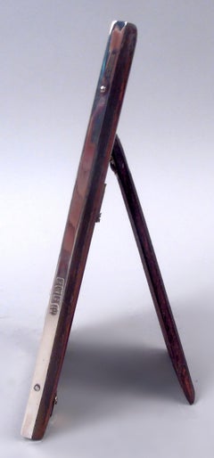 Antique English Sterling Silver Sitting Kitty Cat Picture Frame, 1924