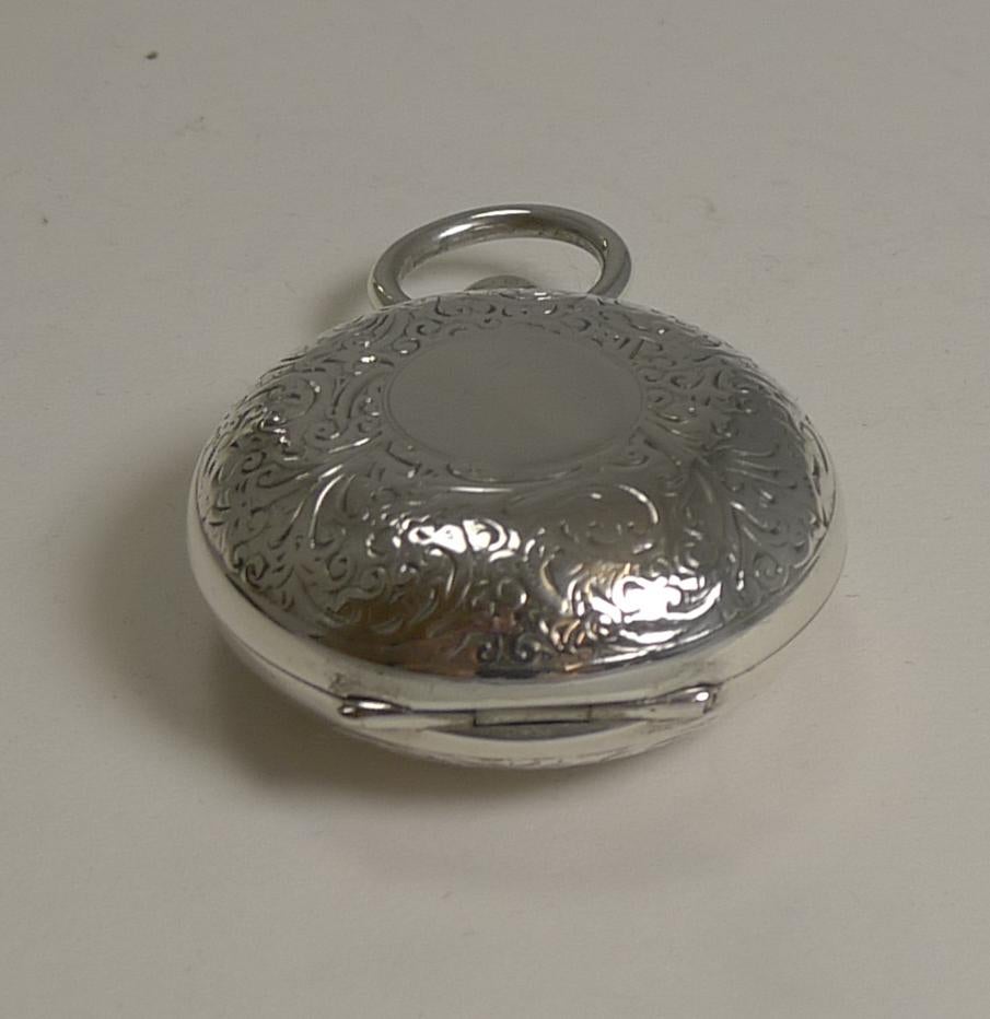 Late Victorian Antique English Sterling Silver Sovereign Case, 1901