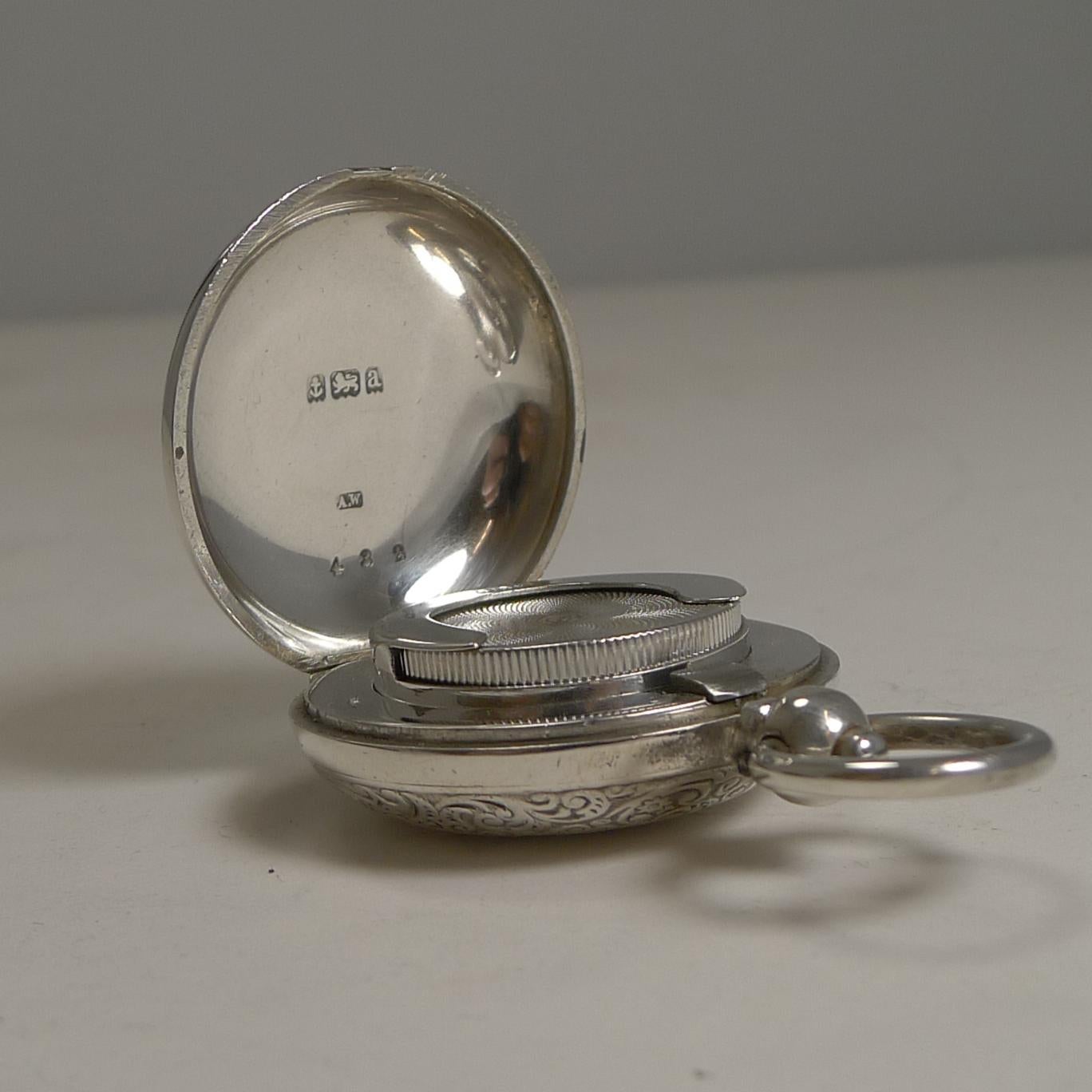 Antique English Sterling Silver Sovereign Case, 1901 1