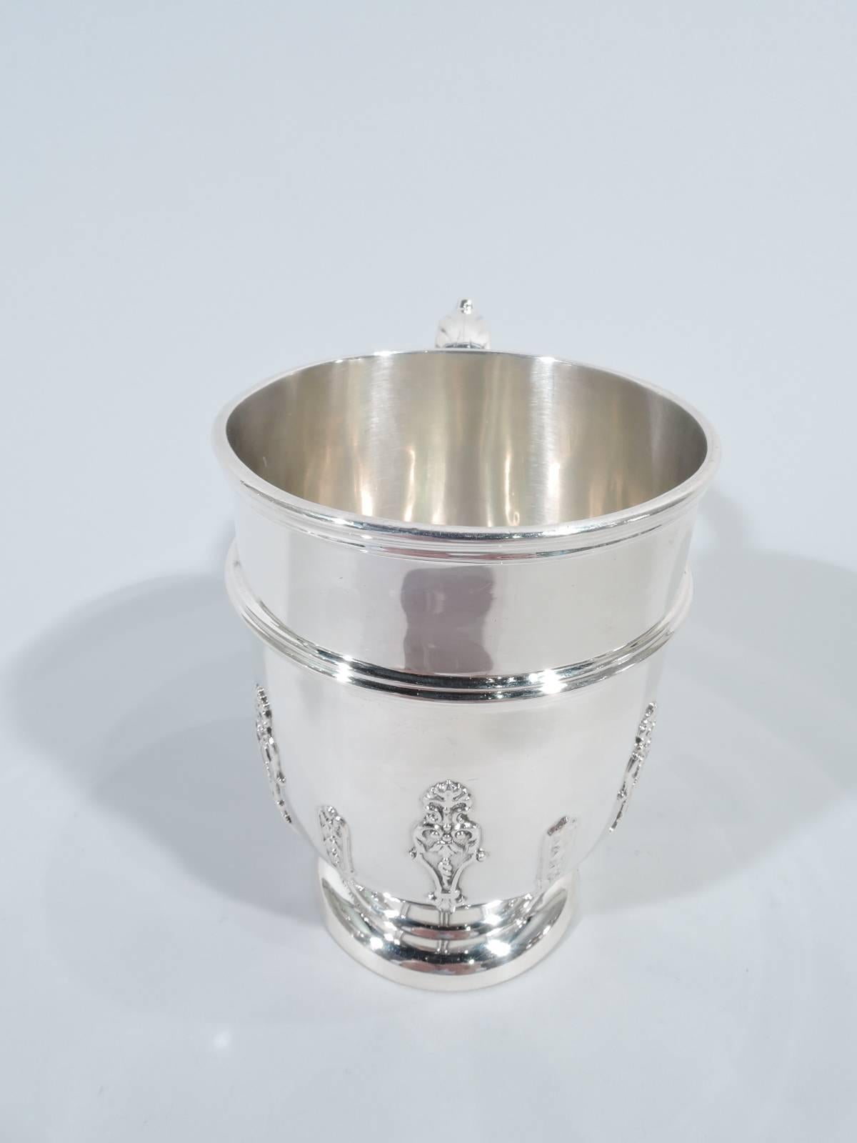 Antique English Sterling Silver Strapwork Baby Cup In Excellent Condition In New York, NY