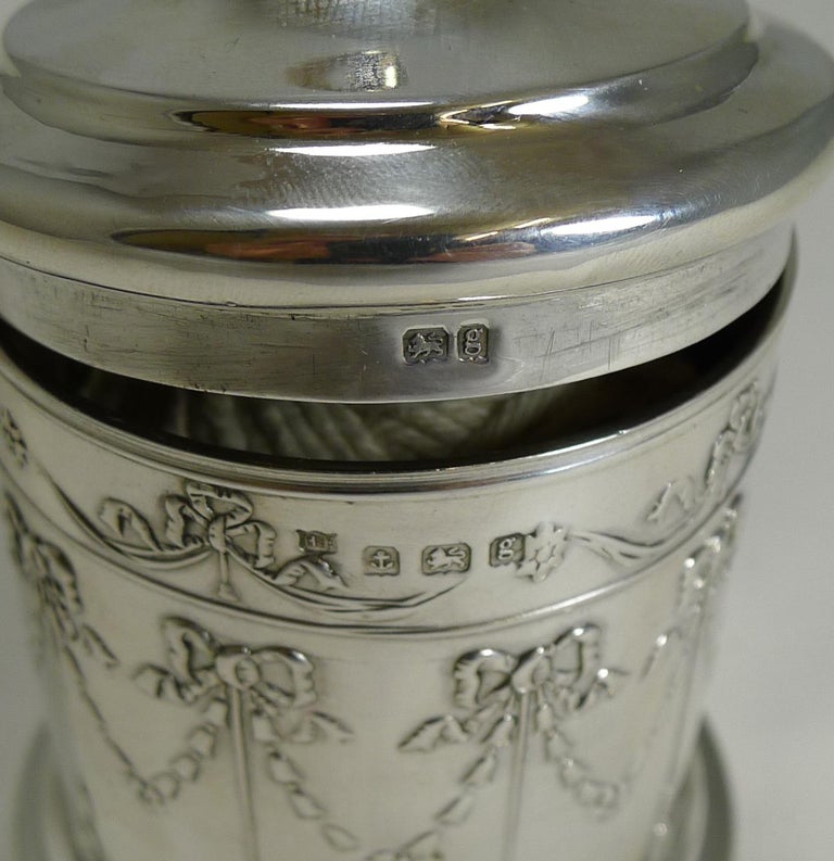 Antique English Sterling Silver String or Twine Box, 1906 For Sale at ...