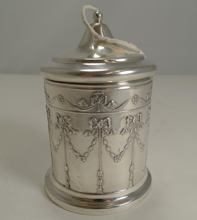 Antique English Sterling Silver String or Twine Box, 1906 For Sale at ...