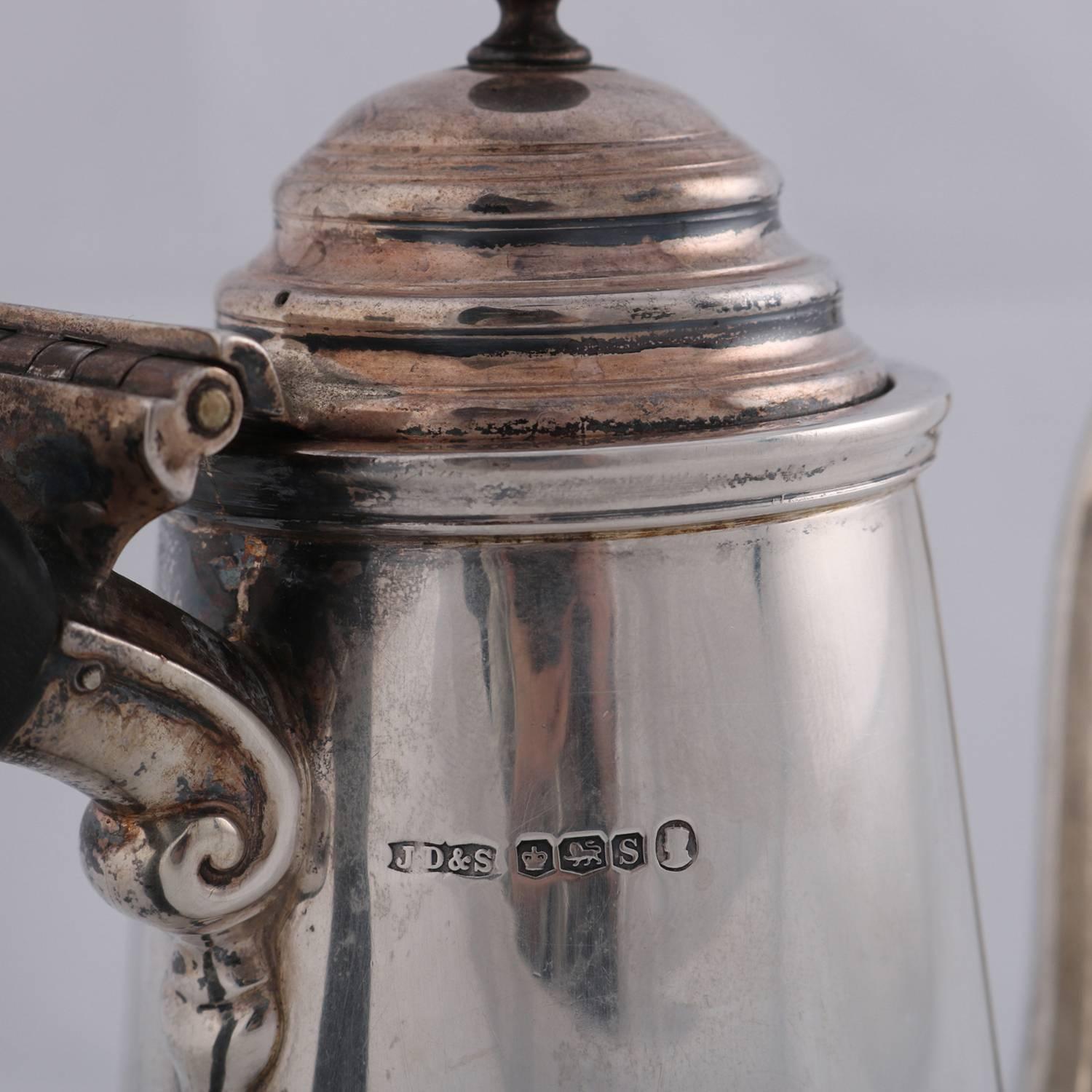 Antique English Sterling Silver Tea Pot by James Dixon & Sons, circa 1910 4