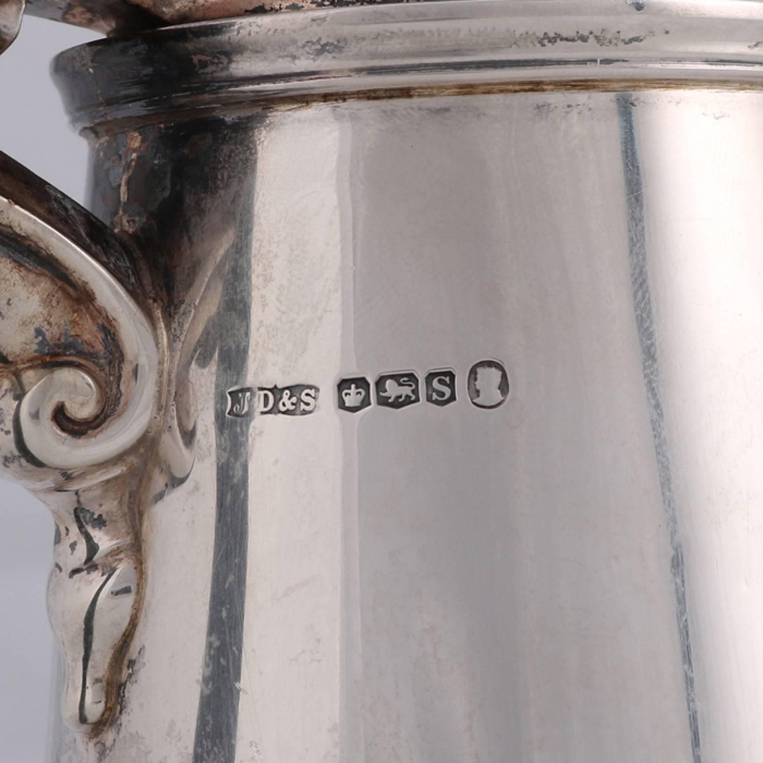 Antique English Sterling Silver Tea Pot by James Dixon & Sons, circa 1910 1