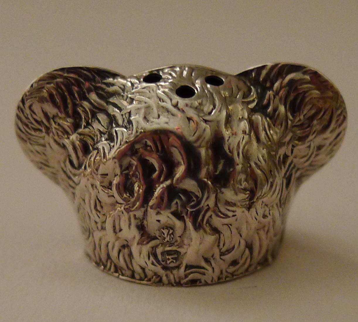 Antiker englischer Teddybär-Pfeffertopf aus Sterlingsilber aus Sterlingsilber - 1905 im Angebot 5