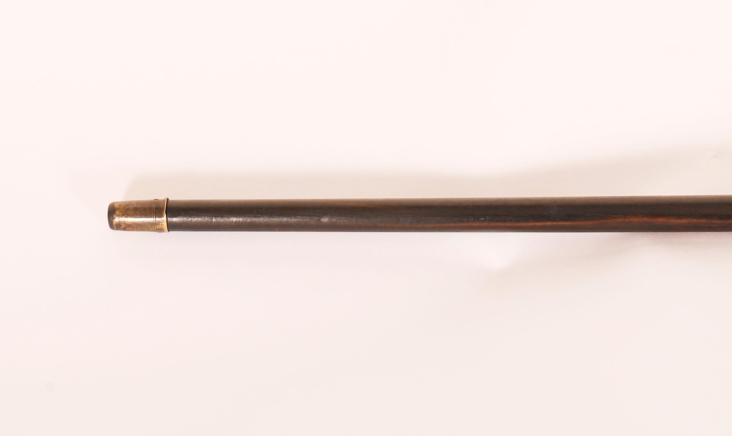 Antique English Sterling Silver Topped Walking Stick 20th Century For Sale 6
