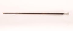 Antique English Sterling Silver Topped Walking Stick 20th Century