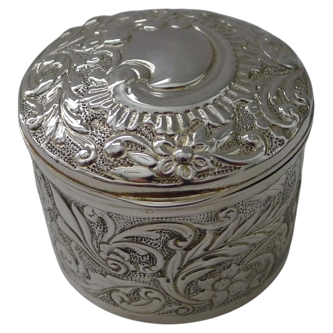 Antique English Sterling Silver Trinket Box - Birmingham 1916