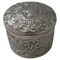 Antique English Sterling Silver Trinket Box - Birmingham 1916