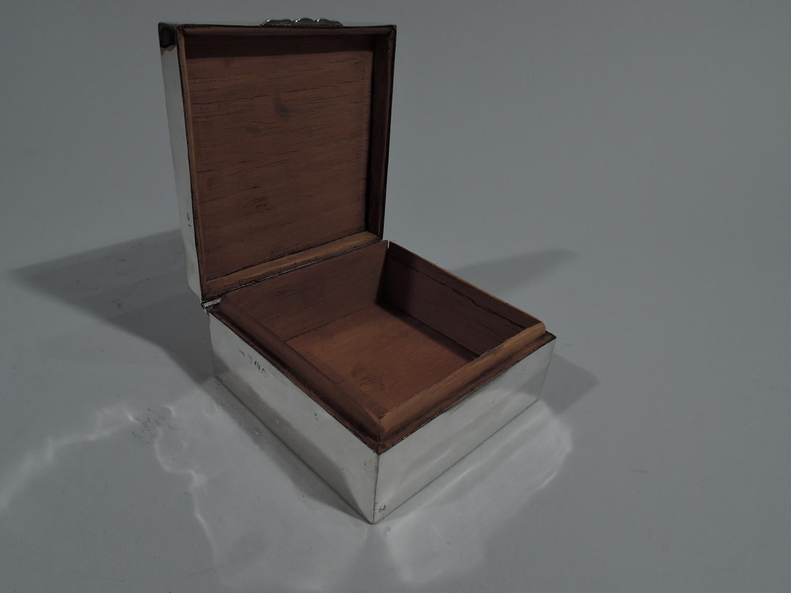 Modern Antique English Sterling Silver Trinket Box