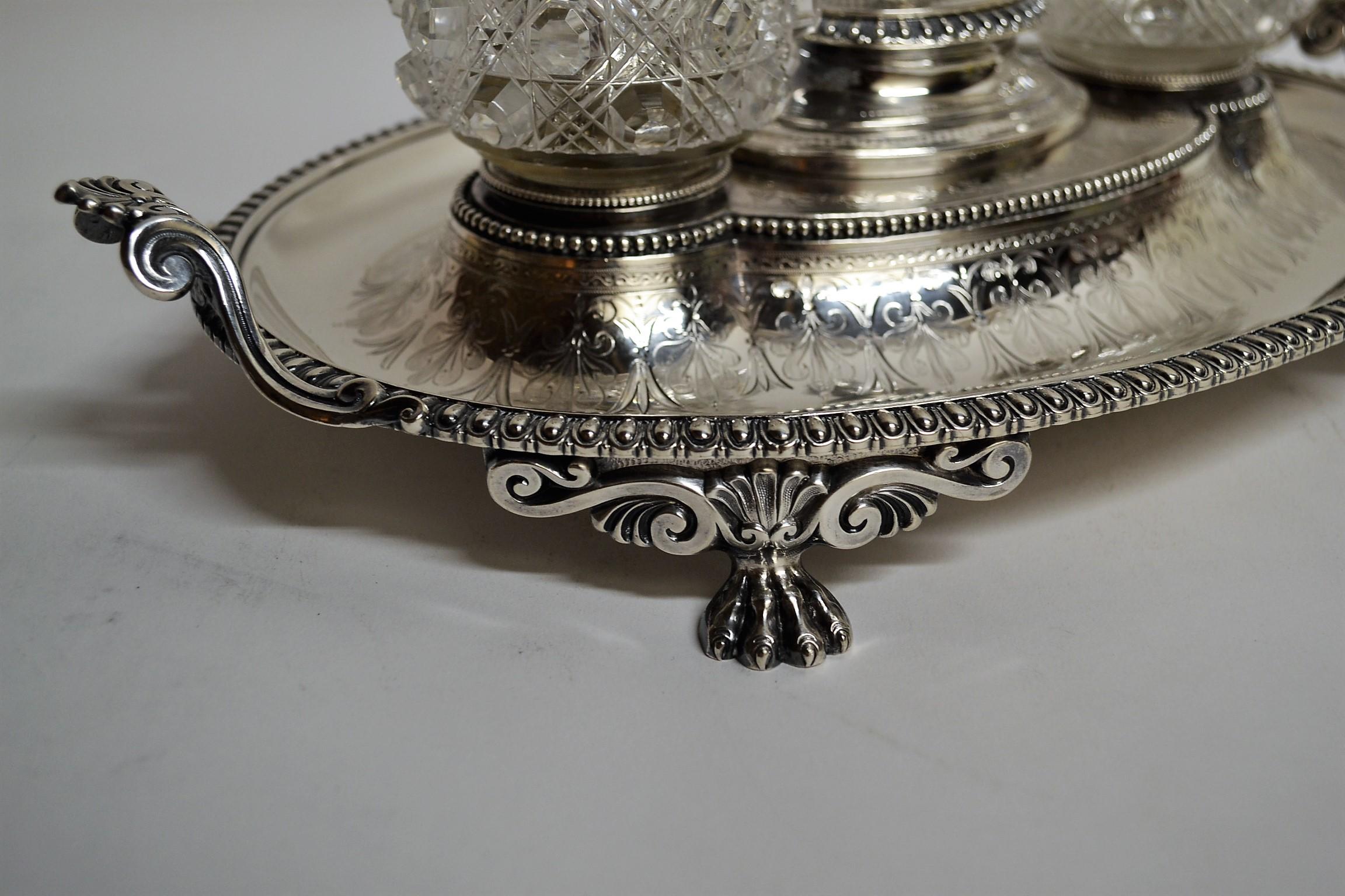 19th Century Antique English Sterling Silver Victorian Inkstand For Sale