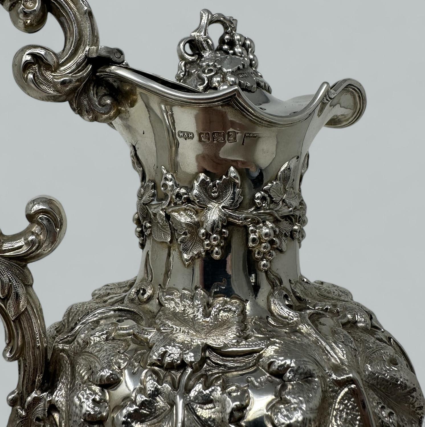Antica brocca da vino vittoriana in argento sterling inglese Walker & Hall 1892 In condizioni ottime in vendita a Dublin, Ireland