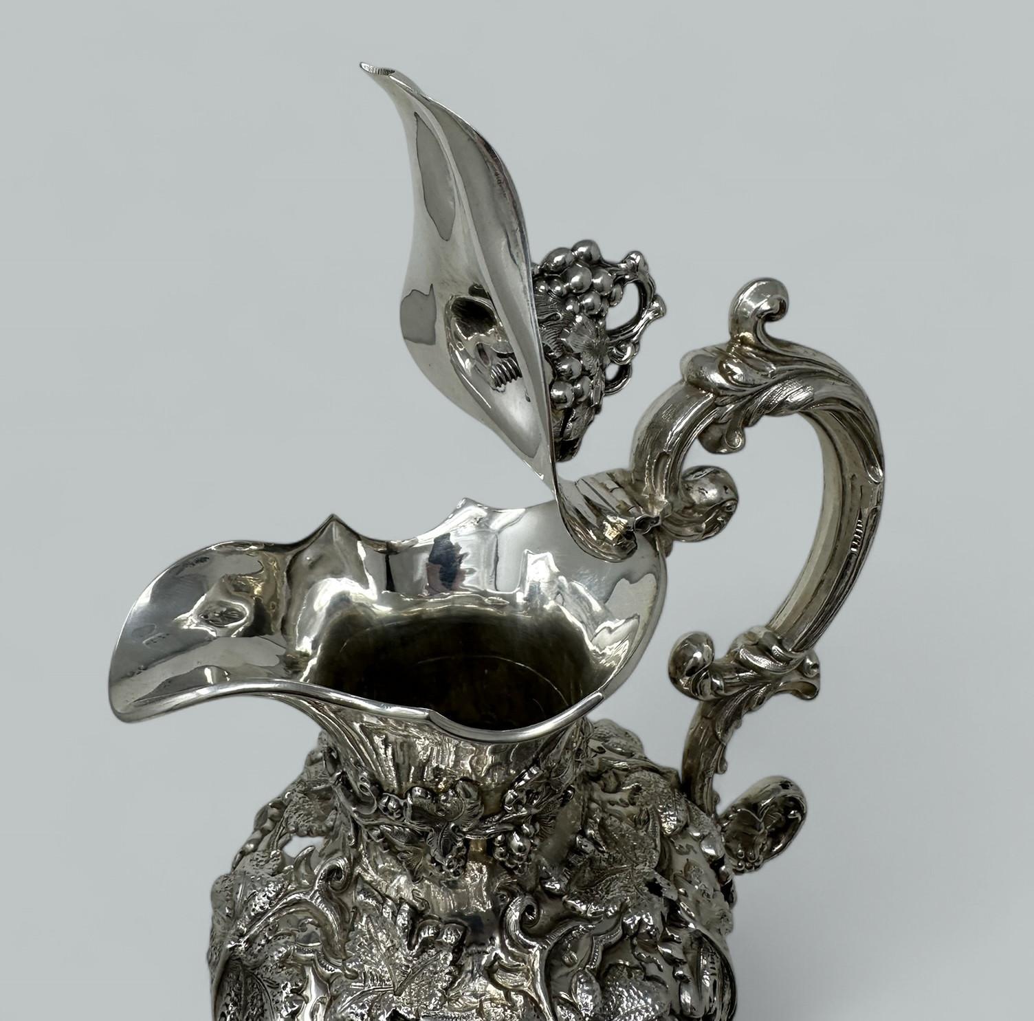 XX secolo Antica brocca da vino vittoriana in argento sterling inglese Walker & Hall 1892 in vendita