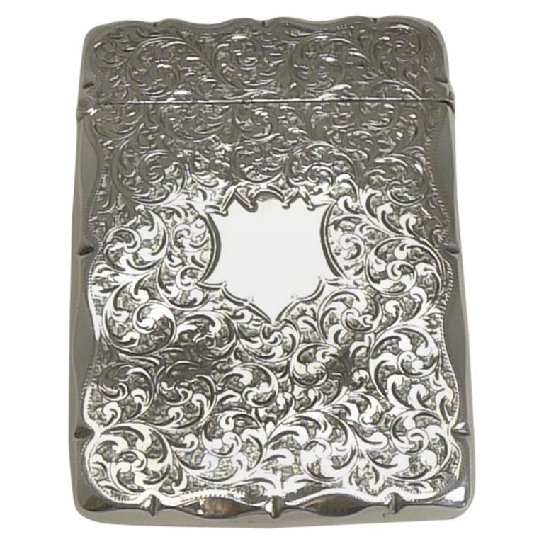 Antique English Sterling Silver Visiting Card Case -1896