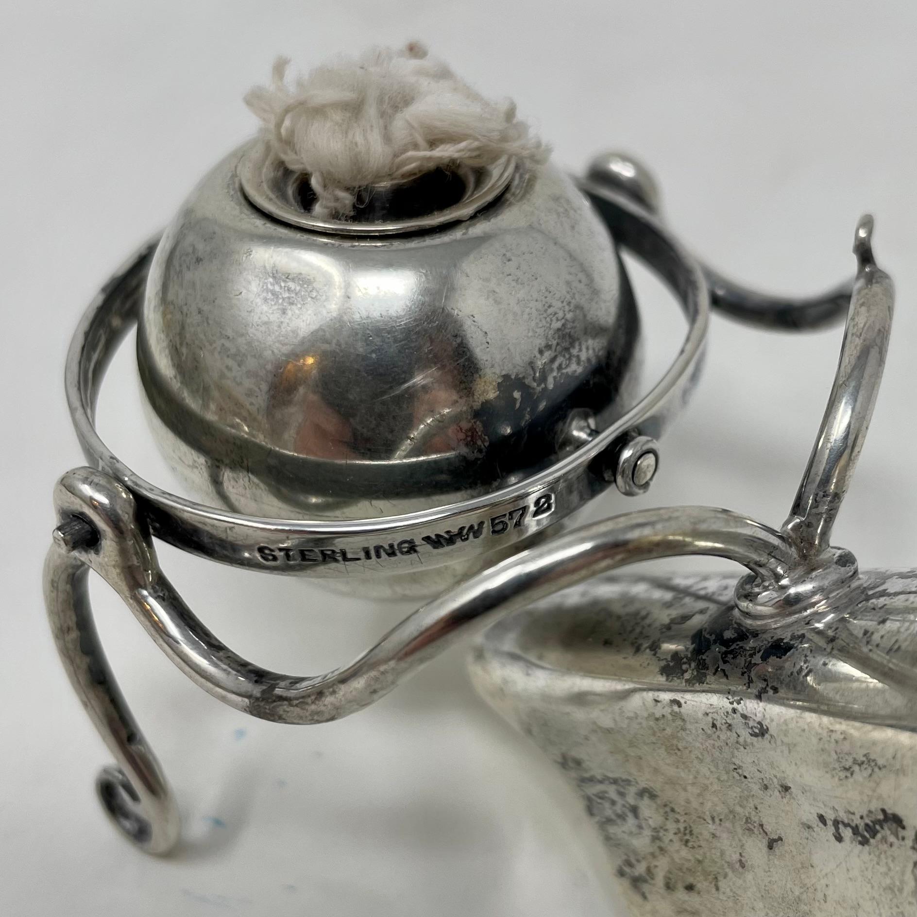 Antique English Sterling Silver with Boars Tusk Gimble Lighter, Circa 1920. For Sale 2