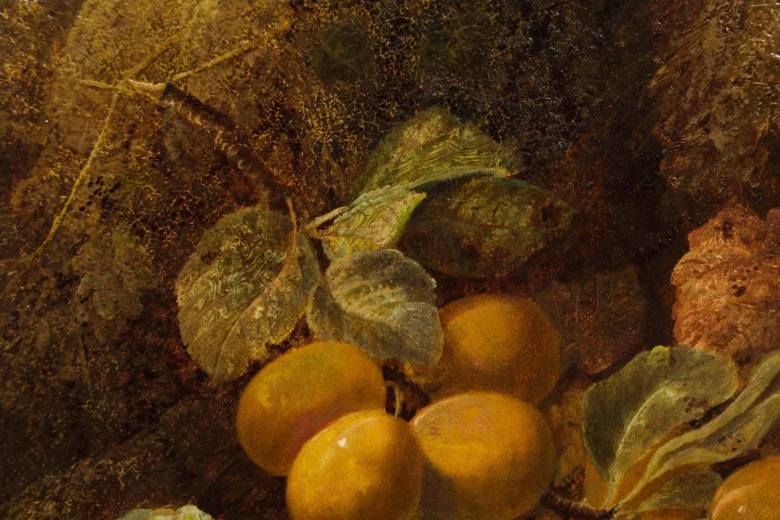 Antique English Still-Life Painting of Fruit by Oliver Clare 1