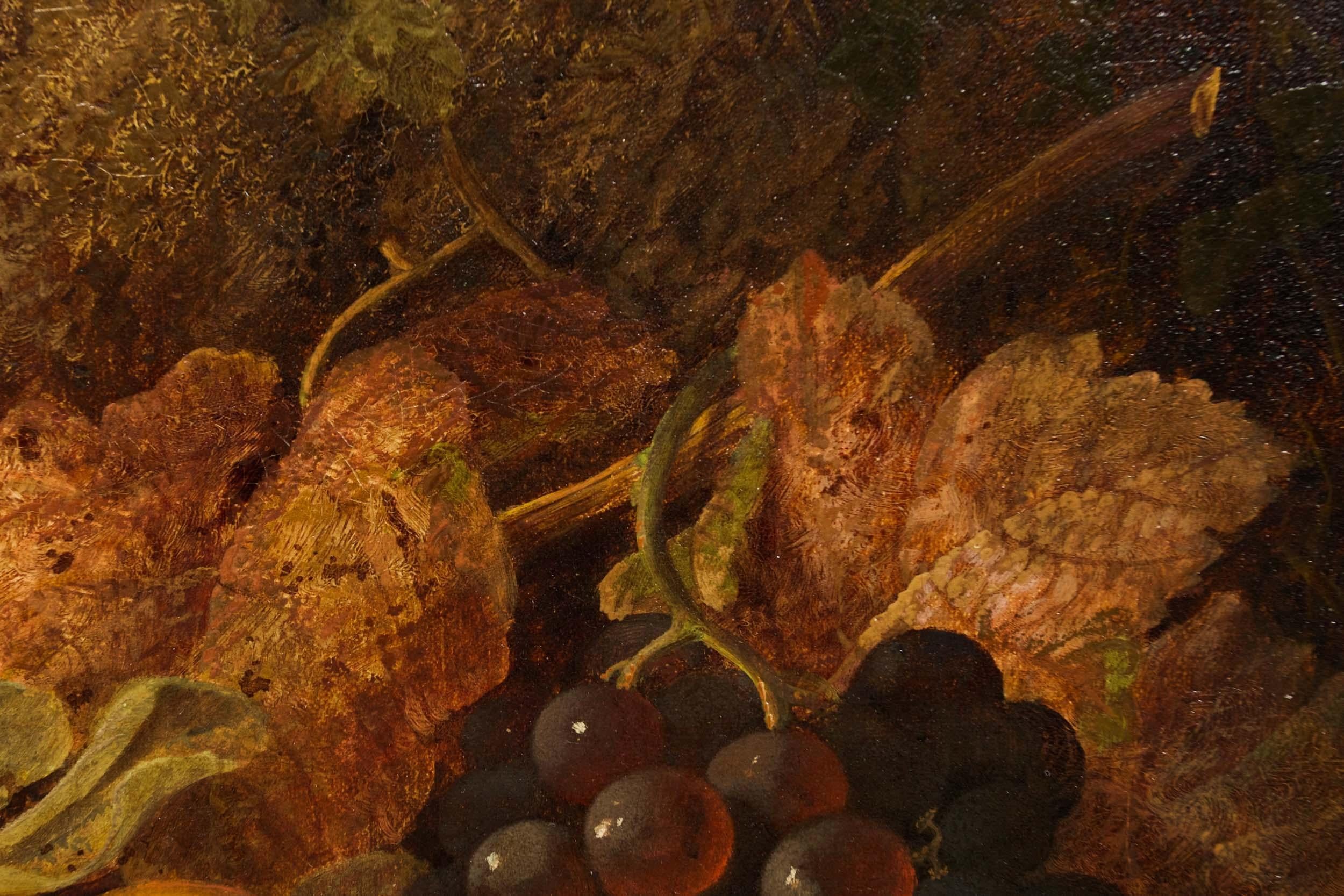 Hand-Painted Antique English Still-Life Painting of Fruit by Oliver Clare