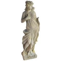 Antique English Stone Statue of Diana The Huntress