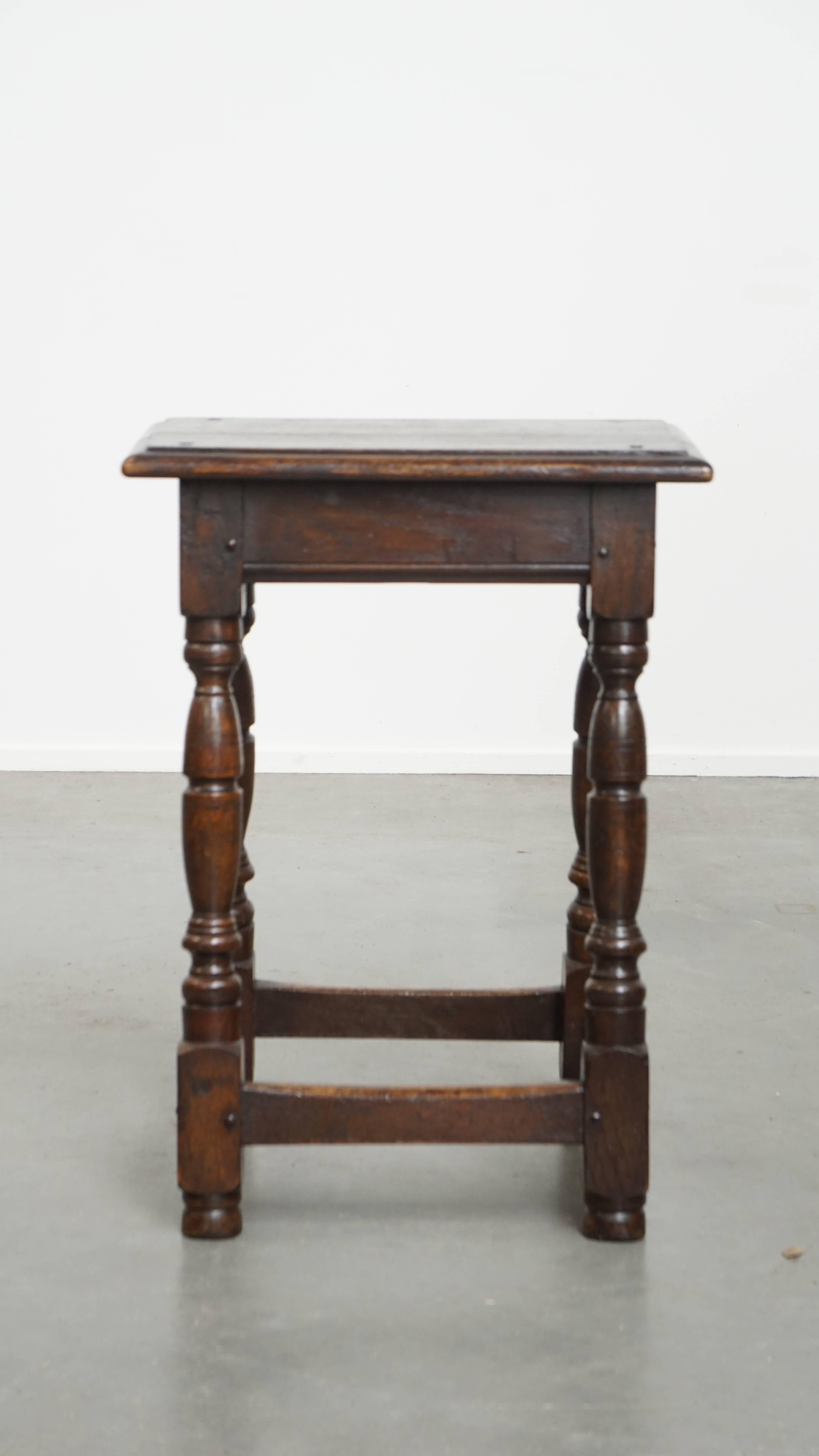 Hand-Crafted Antique English Stool / Joint Stool / Side Table from the 18th Century For Sale