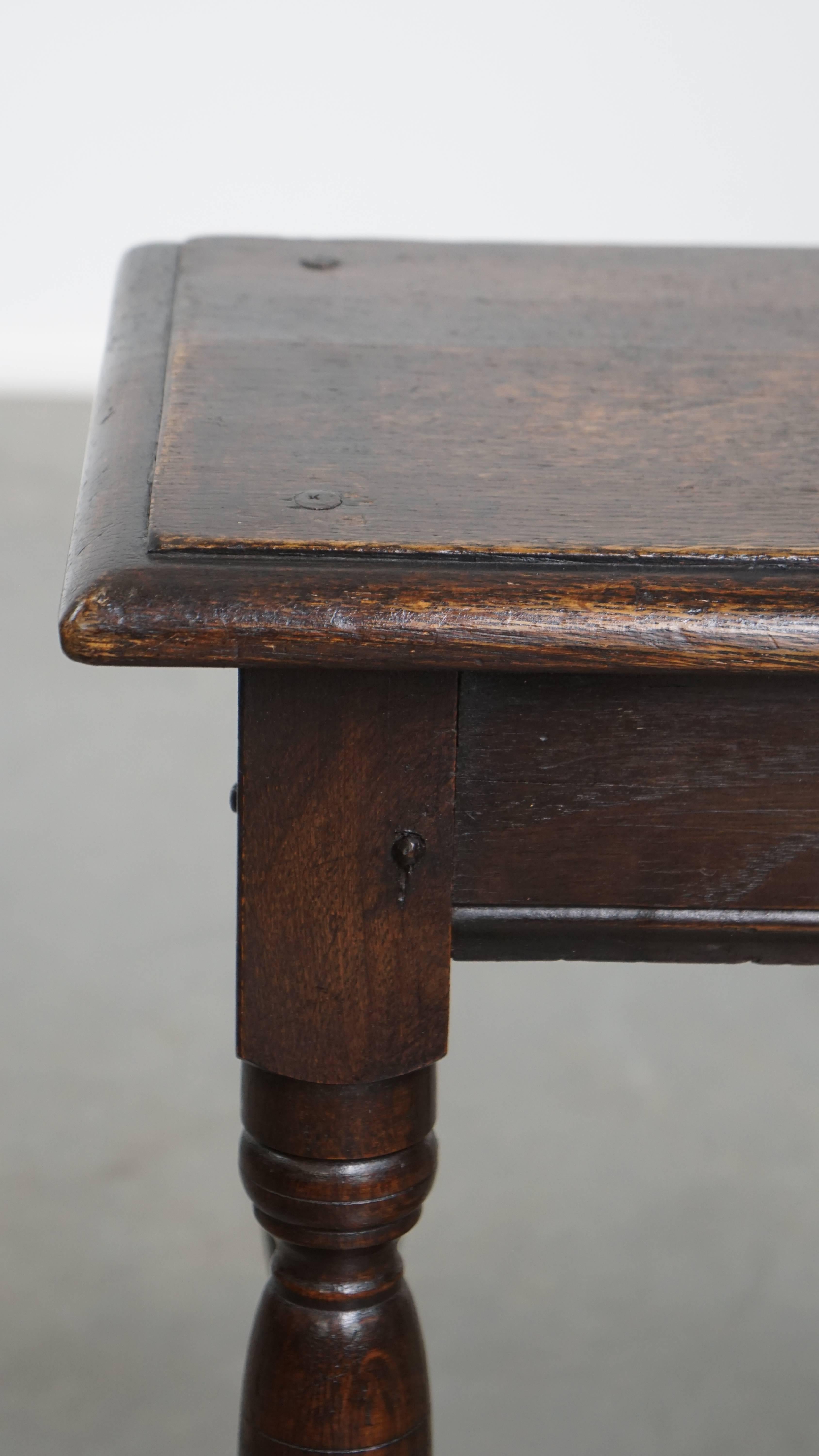 Wood Antique English Stool / Joint Stool / Side Table from the 18th Century For Sale