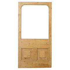 Antique English Stripped Pine Front Door for Glazing