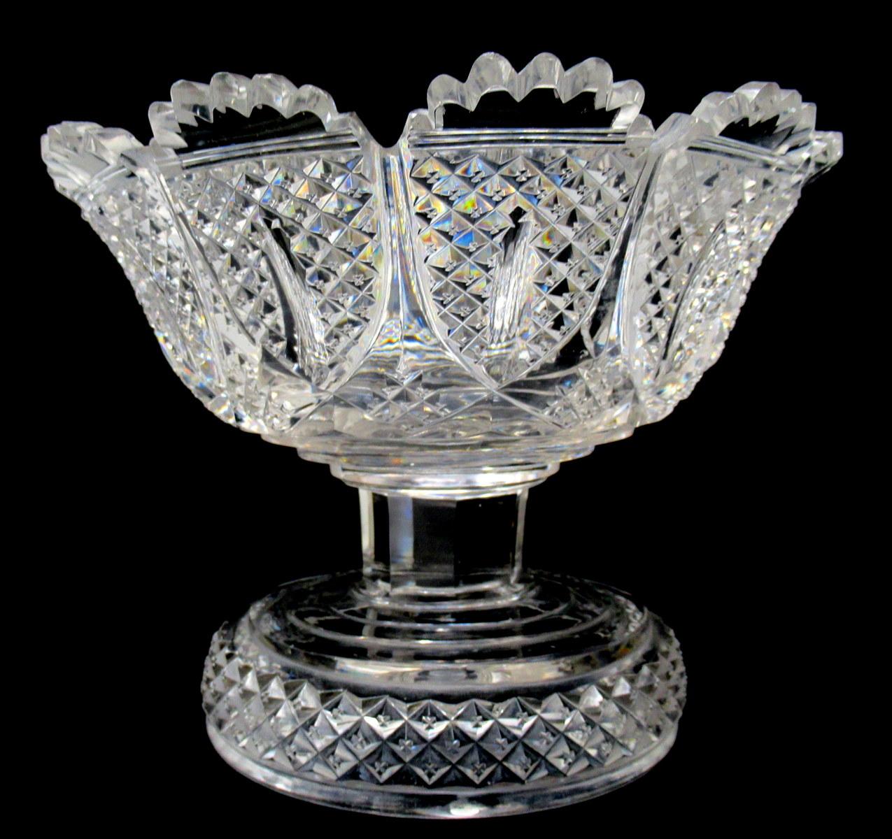 crystal cut glass bowl