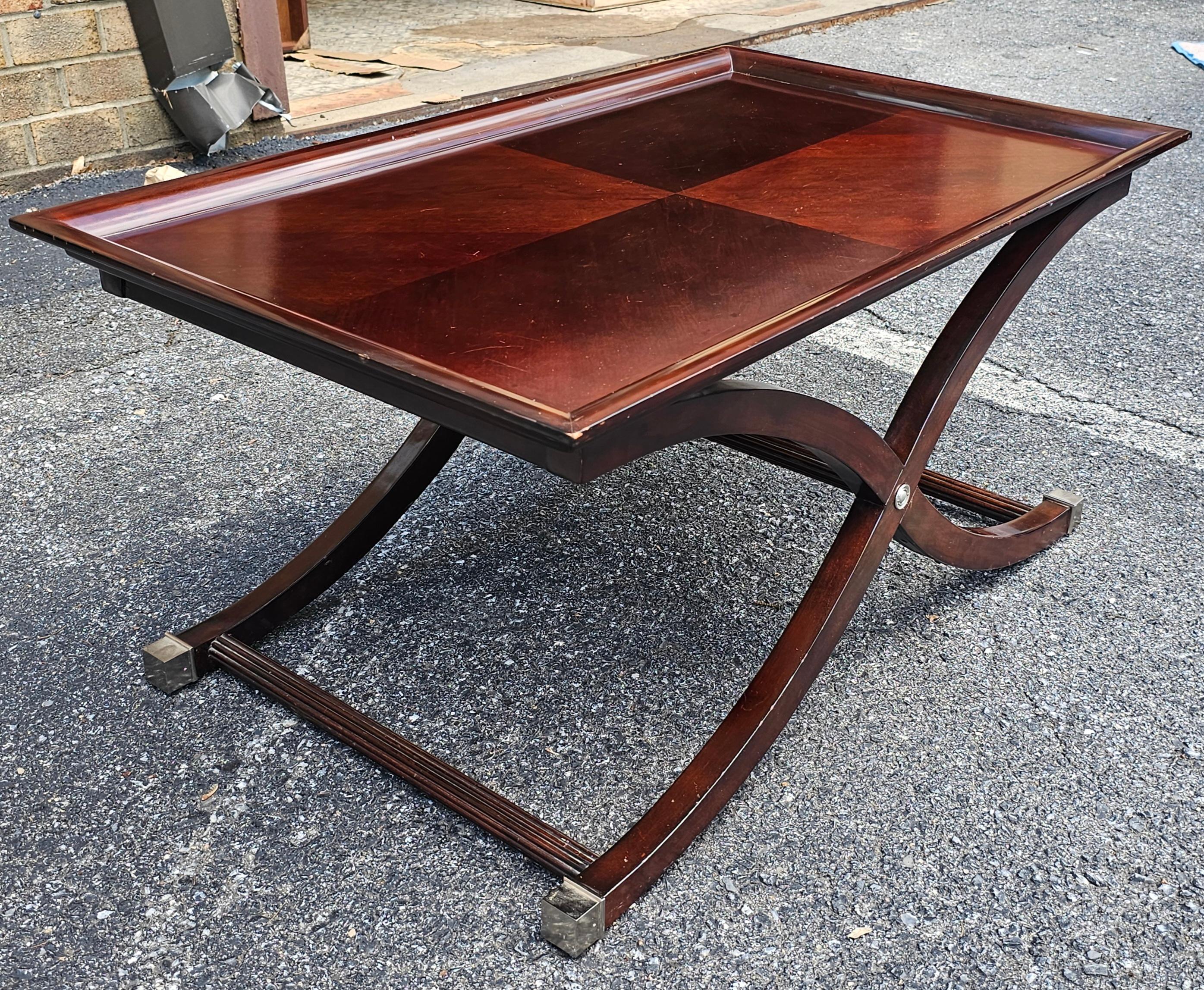 Contemporary English Antique Style  Stained Fruit Tray Top Coffee Table In Good Condition For Sale In Germantown, MD