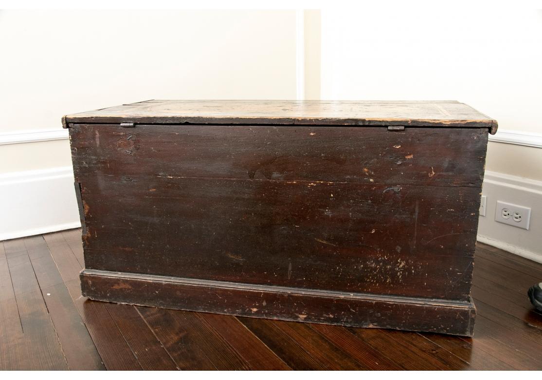 Antique English Style Nautical Paint Decorated Trunk as Cocktail Table For Sale 7