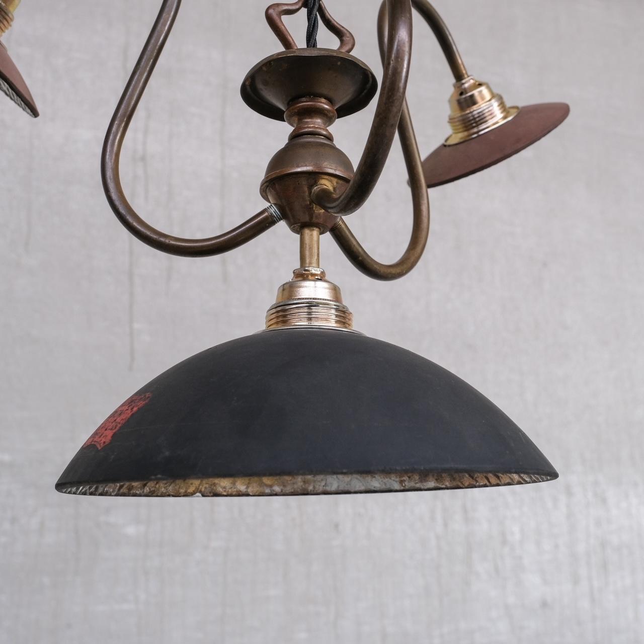 Antique English Swan Neck Mercury Glass Pendant Light / Chandelier For Sale 3