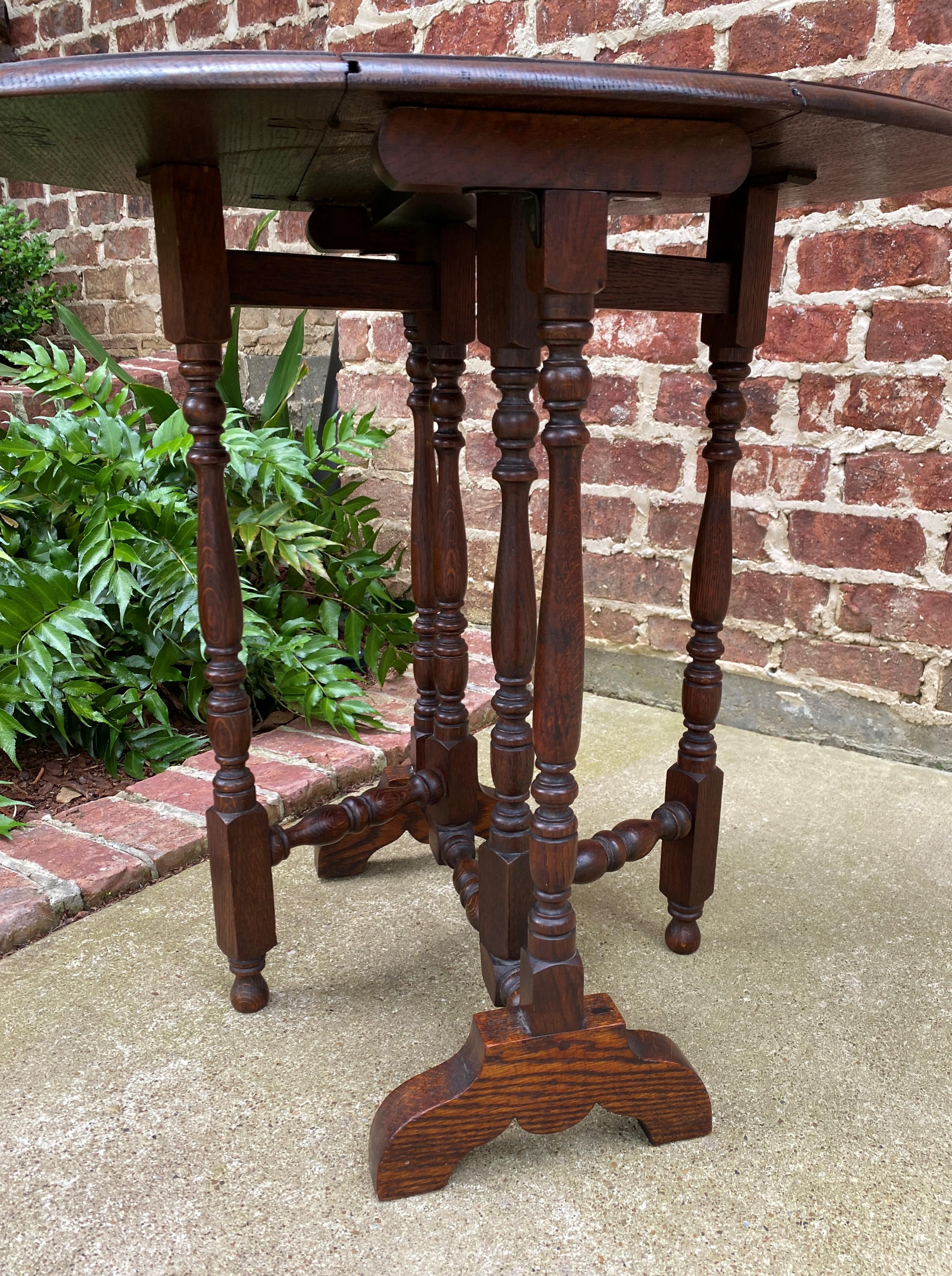 Antique English Table Drop Leaf Gateleg Oval Carved Top Trestle Base In Good Condition In Tyler, TX
