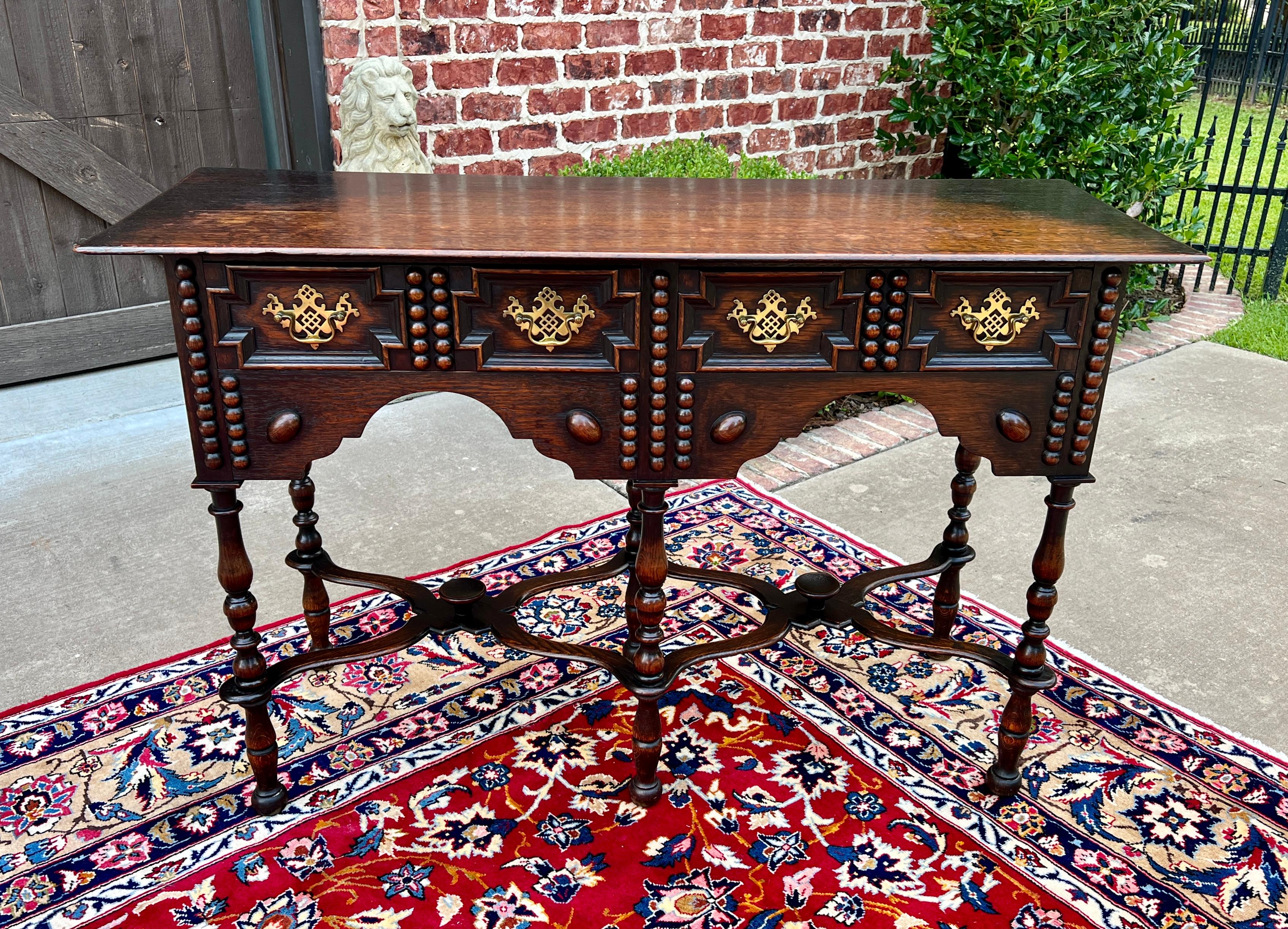 Antique English Table Hall Entry Console Sofa Table Oak William & Mary c. 1900 For Sale 5